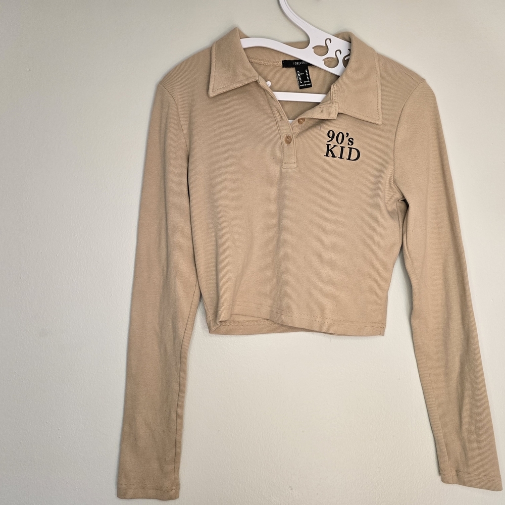 Forever 21 Tan 90's Kid Crop Top